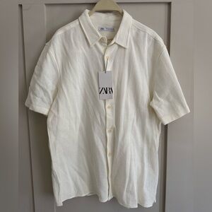 Zara NWT Men's Cream Shirt Size Large